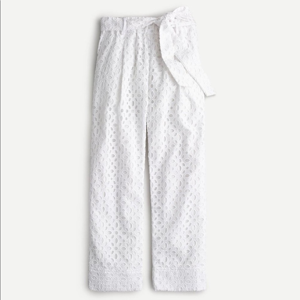 J. Crew White eyelet pant